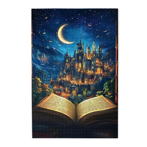 Vextrovia Holzpuzzles für Erwachsene, 1000 Teile Puzzle, offene Bücher und Mondschloßen, Kunstwerk voller Geheimnis und Fantasie, entspannendes Brainstorming, ideal für Spieleabende, Geschenk für Vextrovia Holzpuzzles für Erwachsene, 1000 Teile Puzzle, offene Bücher und Mondschloßen, Kunstwerk voller Geheimnis und Fantasie, entspannendes Brainstorming, ideal für Spieleabende, Geschenk für von Vextrovia