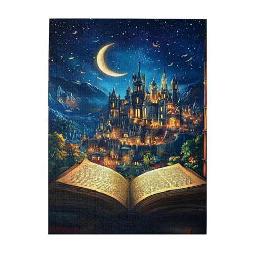 Vextrovia Holzpuzzles für Erwachsene, 500-teiliges Puzzle, offene Bücher und mondbeleuchtete Burgen, Kunstwerk voller Geheimnis und Fantasie, entspannendes Brainstorming, ideal für Spieleabende Vextrovia Holzpuzzles für Erwachsene, 500-teiliges Puzzle, offene Bücher und mondbeleuchtete Burgen, Kunstwerk voller Geheimnis und Fantasie, entspannendes Brainstorming, ideal für Spieleabende von Vextrovia