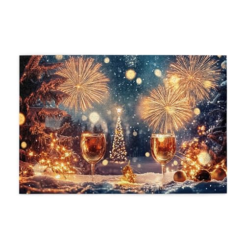 Vextrovia Illustration - Die Nacht der Feiertage Puzzles für Erwachsene 1000 Teile, Champagner & Feuerwerk Holzpuzzle, Erwachsene Puzzle Kunstwerk, für Erwachsene Herausforderndes Puzzle Schön für Vextrovia Illustration - Die Nacht der Feiertage Puzzles für Erwachsene 1000 Teile, Champagner & Feuerwerk Holzpuzzle, Erwachsene Puzzle Kunstwerk, für Erwachsene Herausforderndes Puzzle Schön für von Vextrovia
