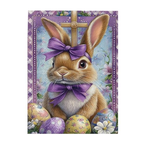 Vextrovia Kaninchen, die Schleifen tragen, klassische Stressabbau-Spiele mit Urlaubsmotiv, 500 Stück Erwachsene Holzpuzzles, geeignet für Familientreffen, Vergnügen und lassen Sie die Probleme des Vextrovia Kaninchen, die Schleifen tragen, klassische Stressabbau-Spiele mit Urlaubsmotiv, 500 Stück Erwachsene Holzpuzzles, geeignet für Familientreffen, Vergnügen und lassen Sie die Probleme des von Vextrovia