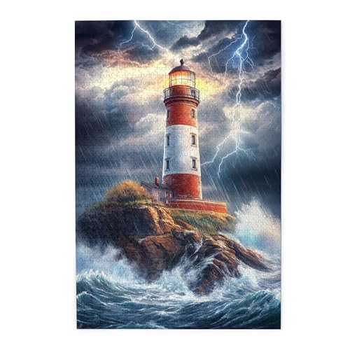 Vextrovia Leuchtturm im Sturm, Puzzles für Erwachsene, 1000 Teile, Leuchtturm für Gewitter, Holzpuzzle, 1000-teiliges Puzzle für Erwachsene, herausforderndes Puzzle, perfekt für Spieleabend Vextrovia Leuchtturm im Sturm, Puzzles für Erwachsene, 1000 Teile, Leuchtturm für Gewitter, Holzpuzzle, 1000-teiliges Puzzle für Erwachsene, herausforderndes Puzzle, perfekt für Spieleabend von Vextrovia