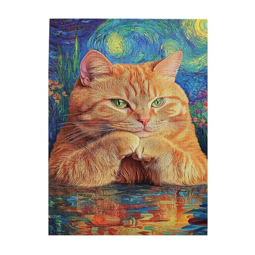 Vextrovia Lustige orangefarbene Katzen und Klassiker, 500 Stück Holzpuzzles für Erwachsene, lustige Wandkunst und Brainstorming, stressabbauende Spiele für Partys, um Kameradschaft zu fördern Vextrovia Lustige orangefarbene Katzen und Klassiker, 500 Stück Holzpuzzles für Erwachsene, lustige Wandkunst und Brainstorming, stressabbauende Spiele für Partys, um Kameradschaft zu fördern von Vextrovia