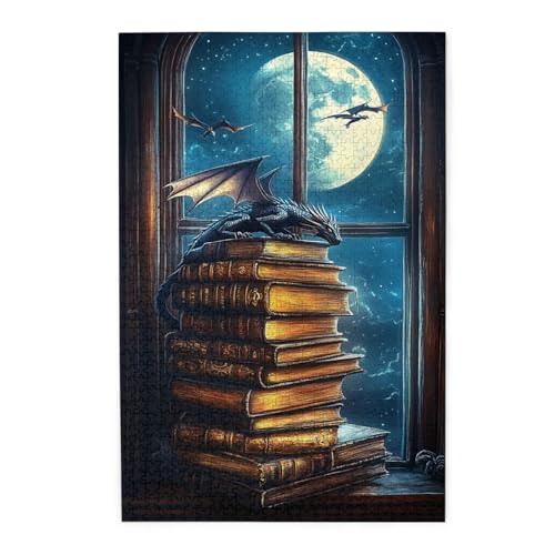 Vextrovia Moonlight Study The Dragon Guarding The Book, Wooden Puzzles for Adults 1000 Pieces Imaginative Brainstorming, Stress Relieving Party Games Pleasure, Relax Yourself Vextrovia Moonlight Study The Dragon Guarding The Book, Wooden Puzzles for Adults 1000 Pieces Imaginative Brainstorming, Stress Relieving Party Games Pleasure, Relax Yourself von Vextrovia