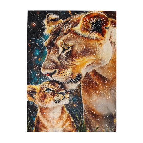 Vextrovia Mother-Lion on The Prairie, Classic Wildlife Themed Wall Art, Wooden Puzzles for Adults 500 Pieces Energetic Brainstorming and Stress Relieving Games for Parties, Gifts for The Family Vextrovia Mother-Lion on The Prairie, Classic Wildlife Themed Wall Art, Wooden Puzzles for Adults 500 Pieces Energetic Brainstorming and Stress Relieving Games for Parties, Gifts for The Family von Vextrovia