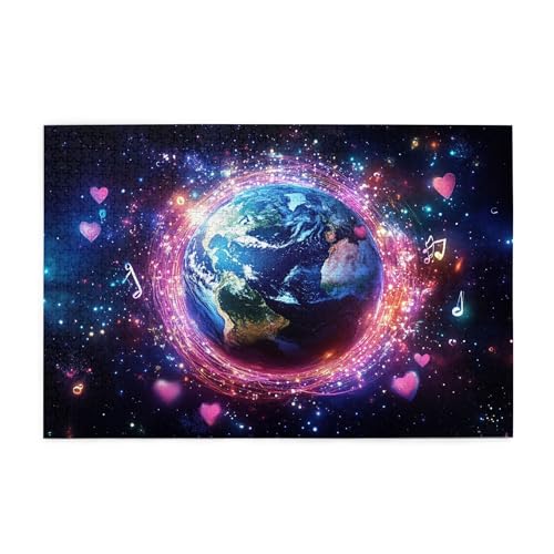 Vextrovia Music, Love and The Planet, Adult Wooden Jigsaw Puzzle, Imaginative Wooden Puzzles for Adults, Whimsical and Energetic Puzzles, Great for Relaxation and Display for Puzzle Enthusiast Vextrovia Music, Love and The Planet, Adult Wooden Jigsaw Puzzle, Imaginative Wooden Puzzles for Adults, Whimsical and Energetic Puzzles, Great for Relaxation and Display for Puzzle Enthusiast von Vextrovia