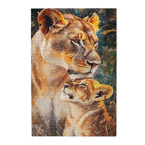 Vextrovia Mutter-Löwe auf der Prärie, Holzpuzzles für Erwachsene 1000 Teile, energetisches Brainstorming und Stressabbau-Spiele für Partys, klassische Wildtier-Themen-Wandkunst, Geschenke für die Vextrovia Mutter-Löwe auf der Prärie, Holzpuzzles für Erwachsene 1000 Teile, energetisches Brainstorming und Stressabbau-Spiele für Partys, klassische Wildtier-Themen-Wandkunst, Geschenke für die von Vextrovia