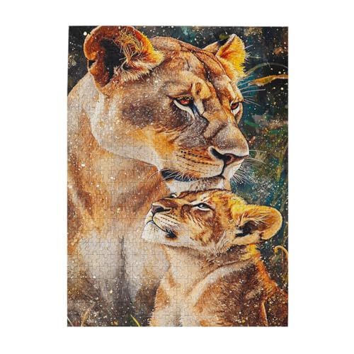 Vextrovia Mutter-Löwe auf der Prärie, Holzpuzzles für Erwachsene 500 Teile, energetisches Brainstorming und Stressabbau-Spiele für Partys, klassische Wildtier-Themen-Wandkunst, Geschenke für die Vextrovia Mutter-Löwe auf der Prärie, Holzpuzzles für Erwachsene 500 Teile, energetisches Brainstorming und Stressabbau-Spiele für Partys, klassische Wildtier-Themen-Wandkunst, Geschenke für die von Vextrovia