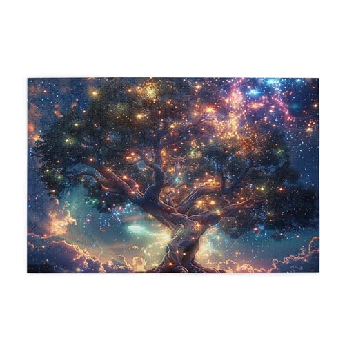 Vextrovia Puzzles für Erwachsene, 1000 Teile, Mystery-Fantasy-Illustrationen, Holz-Puzzle, Heilige Bäume umgeben von Sternen, 1000-teiliges Puzzle für Erwachsene, herausforderndes Puzzle, perfekt für Vextrovia Puzzles für Erwachsene, 1000 Teile, Mystery-Fantasy-Illustrationen, Holz-Puzzle, Heilige Bäume umgeben von Sternen, 1000-teiliges Puzzle für Erwachsene, herausforderndes Puzzle, perfekt für von Vextrovia