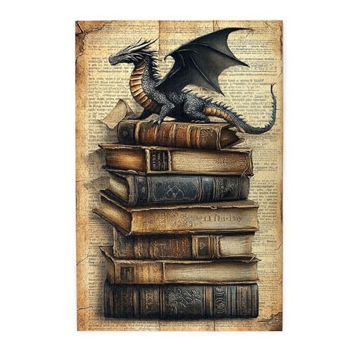 Vextrovia Puzzles für Erwachsene, 1000 Teile, Vintage-Drachen und antiquarische Bücher, Holzpuzzle für Erwachsene, Puzzles für Vintage-Kulturliebhaber, kreative Aktivitäten-Hobbys für Erwachsene Vextrovia Puzzles für Erwachsene, 1000 Teile, Vintage-Drachen und antiquarische Bücher, Holzpuzzle für Erwachsene, Puzzles für Vintage-Kulturliebhaber, kreative Aktivitäten-Hobbys für Erwachsene von Vextrovia