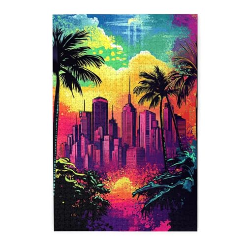 Vextrovia Puzzles für Erwachsene, 1000 Teile, psychedelische Illustrationen, Sommerstadtlandschaften, Holzpuzzles, moderne Heimdekoration, stressabbauende Spiele zum Vervollständigen mit Freunden auf Vextrovia Puzzles für Erwachsene, 1000 Teile, psychedelische Illustrationen, Sommerstadtlandschaften, Holzpuzzles, moderne Heimdekoration, stressabbauende Spiele zum Vervollständigen mit Freunden auf von Vextrovia