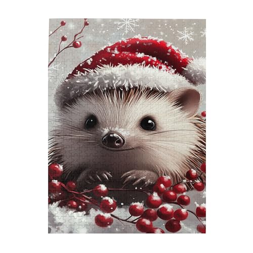 Vextrovia Puzzles für Erwachsene, 500 Teile, Igel in Hüten, Holzpuzzles, klassische Weihnachtspuzzles für Erwachsene, Puzzles und Heimdekoration, Familienspaß-Weihnachtspuzzle Vextrovia Puzzles für Erwachsene, 500 Teile, Igel in Hüten, Holzpuzzles, klassische Weihnachtspuzzles für Erwachsene, Puzzles und Heimdekoration, Familienspaß-Weihnachtspuzzle von Vextrovia