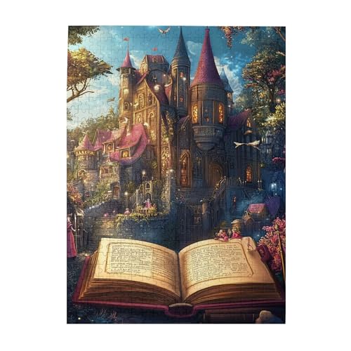 Vextrovia Puzzles für Erwachsene, 500 Teile, Illustrationen von Schlössern in Märchen, Holzpuzzles, 500 Teile Puzzle für Erwachsene, herausforderndes Puzzle, perfekt für Spieleabend von Vextrovia