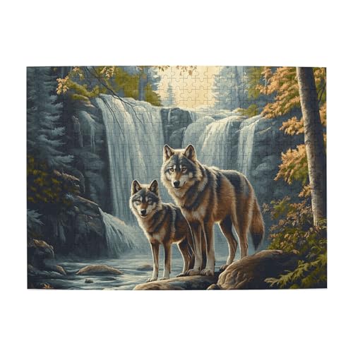 Vextrovia Puzzles für Erwachsene, 500 Teile, Wölfe unter dem Wasserfall, Holzpuzzle für Erwachsene, klassische Wildtier-Puzzles für Erwachsenenpartys, Puzzle-Geschenke für Tierliebhaber, Entspannung Vextrovia Puzzles für Erwachsene, 500 Teile, Wölfe unter dem Wasserfall, Holzpuzzle für Erwachsene, klassische Wildtier-Puzzles für Erwachsenenpartys, Puzzle-Geschenke für Tierliebhaber, Entspannung von Vextrovia