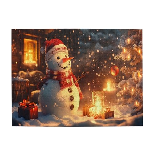 Vextrovia Puzzles für Erwachsene, 500 Teile, gemütlicher Schneemann in Winterszene, Holzpuzzle, amerikanische Weihnachtsillustration, Sammlerstück mit Weihnachten, stressabbauendes Vergnügen Vextrovia Puzzles für Erwachsene, 500 Teile, gemütlicher Schneemann in Winterszene, Holzpuzzle, amerikanische Weihnachtsillustration, Sammlerstück mit Weihnachten, stressabbauendes Vergnügen von Vextrovia