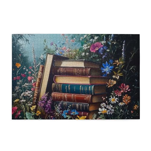 Vextrovia Puzzles für Erwachsene 1000 Teile, Bücher aus Blumen, Vintage Bücher, Holzpuzzle für Erwachsene, klassische Retro-Ästhetik, Puzzles sind für Lese-Enthusiasten geeignet Vextrovia Puzzles für Erwachsene 1000 Teile, Bücher aus Blumen, Vintage Bücher, Holzpuzzle für Erwachsene, klassische Retro-Ästhetik, Puzzles sind für Lese-Enthusiasten geeignet von Vextrovia