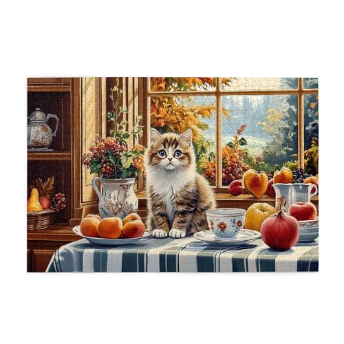 Vextrovia Puzzles für Erwachsene 1000 Teile, Katze am Tisch, Erwachsene Holzpuzzles, Spaß Küche Themed Holzpuzzles, Unmöglich Schwer Schwierige Herausfordernde Puzzles für Erwachsene Vextrovia Puzzles für Erwachsene 1000 Teile, Katze am Tisch, Erwachsene Holzpuzzles, Spaß Küche Themed Holzpuzzles, Unmöglich Schwer Schwierige Herausfordernde Puzzles für Erwachsene von Vextrovia