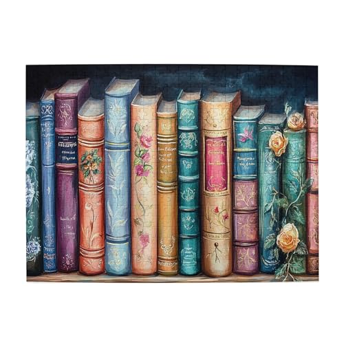 Vextrovia Puzzles für Erwachsene 500 Teile, Buchpuzzles im Vintage-Stil, klassische ästhetische Kunstwerke, Buch Erwachsene Puzzle-Kunstwerk, einzigartiges Kunstwerk für Erwachsene, Holzpuzzles für von Vextrovia
