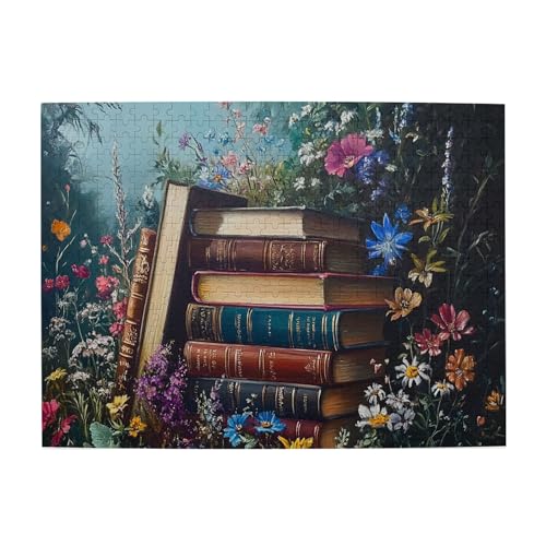 Vextrovia Puzzles für Erwachsene 500 Teile, Bücher aus Blumen, Vintage Bücher, Holzpuzzle für Erwachsene, klassische Retro-Ästhetik, Puzzles sind für Lese-Enthusiasten geeignet Vextrovia Puzzles für Erwachsene 500 Teile, Bücher aus Blumen, Vintage Bücher, Holzpuzzle für Erwachsene, klassische Retro-Ästhetik, Puzzles sind für Lese-Enthusiasten geeignet von Vextrovia