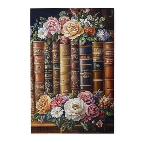 Vextrovia Retro Ästhetische Puzzle Kunst, Vintage Bücherregal Puzzles für Erwachsene 1000 Teile, Buch Blume Jigsaw Puzzle Bücherregal Bibliothek, Brainstorming Holzpuzzle Herausforderung für Vextrovia Retro Ästhetische Puzzle Kunst, Vintage Bücherregal Puzzles für Erwachsene 1000 Teile, Buch Blume Jigsaw Puzzle Bücherregal Bibliothek, Brainstorming Holzpuzzle Herausforderung für von Vextrovia