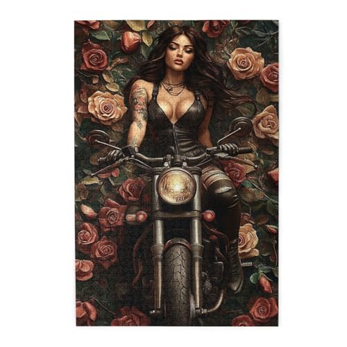 Vextrovia Rose Wall and Girl Riding Motorrad, 1000 Stück Erwachsene Holzpuzzle, klassisches amerikanisches Puzzlespiel, für Freunde auf der Party zu vervollständigen, den Druck der Arbeit zu lindern Vextrovia Rose Wall and Girl Riding Motorrad, 1000 Stück Erwachsene Holzpuzzle, klassisches amerikanisches Puzzlespiel, für Freunde auf der Party zu vervollständigen, den Druck der Arbeit zu lindern von Vextrovia