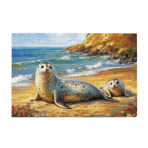 Vextrovia Seals On The Beach, Puzzles für Erwachsene 1000 Teile, Vintage Wildlife Erwachsene Holzpuzzle 1000 Teile Holzpuzzle für Erwachsene, Vervollständigen Sie das Puzzle Home Decor mit Ihrer Vextrovia Seals On The Beach, Puzzles für Erwachsene 1000 Teile, Vintage Wildlife Erwachsene Holzpuzzle 1000 Teile Holzpuzzle für Erwachsene, Vervollständigen Sie das Puzzle Home Decor mit Ihrer von Vextrovia