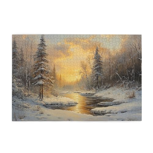 Vextrovia Sonnenaufgang an einem verschneiten Tag Puzzles für Erwachsene 1000 Teile, Winterschneeszene Erwachsene Holzpuzzle, Puzzle für Erwachsene, herausforderndes Puzzle Nizza für Spielabende Vextrovia Sonnenaufgang an einem verschneiten Tag Puzzles für Erwachsene 1000 Teile, Winterschneeszene Erwachsene Holzpuzzle, Puzzle für Erwachsene, herausforderndes Puzzle Nizza für Spielabende von Vextrovia