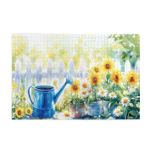 Vextrovia Sonnenblume in der Sonne, Puzzles für Erwachsene, 1000 Teile, klassisches Aquarell-Holzpuzzle, Kunstwerk, Holzpuzzle, ideal zur Entspannung und Präsentation für Puzzle-Liebhaber Vextrovia Sonnenblume in der Sonne, Puzzles für Erwachsene, 1000 Teile, klassisches Aquarell-Holzpuzzle, Kunstwerk, Holzpuzzle, ideal zur Entspannung und Präsentation für Puzzle-Liebhaber von Vextrovia
