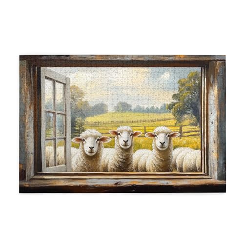 Vextrovia Spektakuläres Schaf auf dem Bauernhof, Puzzles für Erwachsene 1000 Teile, Retro Schaf Holz Puzzle, Retro Schaf Puzzle Brainstorming Challenge, Schön für einen langen Urlaub! Vextrovia Spektakuläres Schaf auf dem Bauernhof, Puzzles für Erwachsene 1000 Teile, Retro Schaf Holz Puzzle, Retro Schaf Puzzle Brainstorming Challenge, Schön für einen langen Urlaub! von Vextrovia