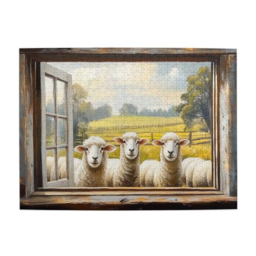 Vextrovia Spektakuläres Schaf auf dem Bauernhof, Puzzles für Erwachsene 500 Teile, Retro Schaf Holz Puzzle, Retro Schaf Puzzle Brainstorming Challenge, Schön für einen langen Urlaub! Vextrovia Spektakuläres Schaf auf dem Bauernhof, Puzzles für Erwachsene 500 Teile, Retro Schaf Holz Puzzle, Retro Schaf Puzzle Brainstorming Challenge, Schön für einen langen Urlaub! von Vextrovia