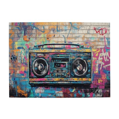 Vextrovia Street Graffiti-Sound, klassisches amerikanisches Graffiti-Kunst-Puzzle, Puzzles für Erwachsene, 500 Teile, Holzpuzzle für Erwachsene, unmöglich, hart, schwierig, herausfordernde Puzzles für von Vextrovia