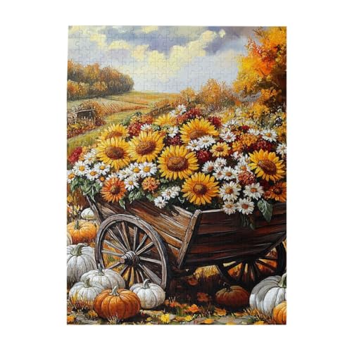 Vextrovia Vintage Bauernhof Themed Jigsaw, Kürbisse und Sonnenblumen, 500 Stück Erwachsene Holzpuzzles Vintage Klassische Ästhetik Energetic Brainstorming Spiele Geschenke für Familie und Freunde Vextrovia Vintage Bauernhof Themed Jigsaw, Kürbisse und Sonnenblumen, 500 Stück Erwachsene Holzpuzzles Vintage Klassische Ästhetik Energetic Brainstorming Spiele Geschenke für Familie und Freunde von Vextrovia