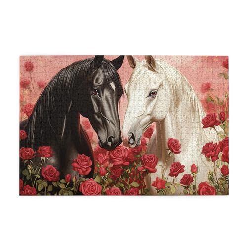 Vextrovia Vintage Romantische Holzpuzzles für Erwachsene, Rosen und Pferde, Puzzles für Erwachsene 1000 Teile, Romantische Puzzles für Wohnkultur und Erwachsenenpartys, Ideal für Entspannung und Vextrovia Vintage Romantische Holzpuzzles für Erwachsene, Rosen und Pferde, Puzzles für Erwachsene 1000 Teile, Romantische Puzzles für Wohnkultur und Erwachsenenpartys, Ideal für Entspannung und von Vextrovia