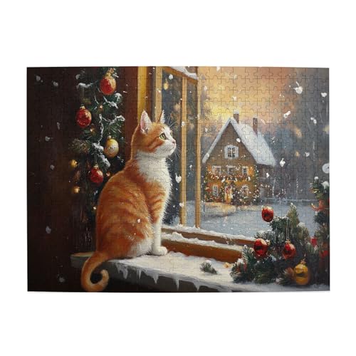 Vextrovia Weihnachtspuzzles für Erwachsene 500 Teile, Weihnachten Orange Katze Holz Puzzles, Vintage Weihnachten Malerei, skurrile Puzzleteile, Sammlerstück Puzzle mit Weihnachten Vextrovia Weihnachtspuzzles für Erwachsene 500 Teile, Weihnachten Orange Katze Holz Puzzles, Vintage Weihnachten Malerei, skurrile Puzzleteile, Sammlerstück Puzzle mit Weihnachten von Vextrovia