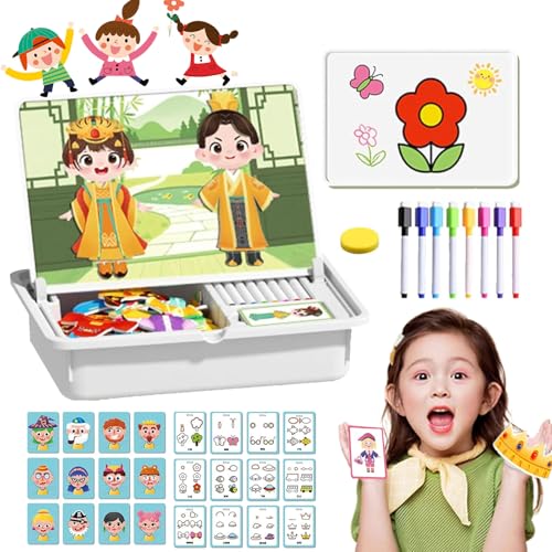 Magnetic Puzzles Face Dress Up Travel Game Double Side Preschool Educational Learning Toy for Kids, Portable Magnetic Educational & Creative Toy (Dynasty Show) von Vgpbphj