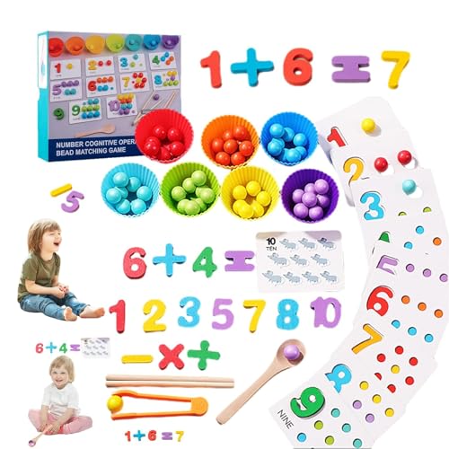 Vgpbphj Arithmetic Math Toy Set-Silicone Digital Learning with Beads, Chopsticks & Spoons, Number Crunching Clip Bead Matching Game, Educational Early Childhood Education Bead (1pc) von Vgpbphj