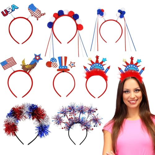4. Juli Stirnband, patriotisches Stirnband - Kopfbedeckung für rote weiße blaue Flagge,8 Paar Memorial Day & 4. Juli Accessoires, Unabhängigkeitstag , Parade Kostümbevorzugungen, Grill -Event -Feierli 4. Juli Stirnband, patriotisches Stirnband - Kopfbedeckung für rote weiße blaue Flagge,8 Paar Memorial Day & 4. Juli Accessoires, Unabhängigkeitstag , Parade Kostümbevorzugungen, Grill -Event -Feierli von Vgvgaj
