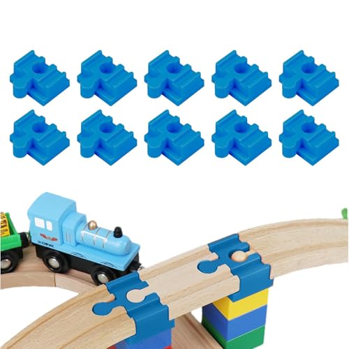 Blue PP -Eisenbahn-Gleisverbinder 10 Stuck Eisenbahnschienen-Verbindungsstücke Verbindungsstücke Für Spielzeugeisenbahn Zubehör Für Eisenbahnschienenadapter Für Kinder Ab 3 Jahren 4x3.2x1.9 cm von Vgvgaj