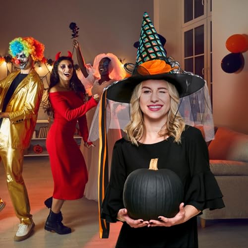Hexenhut Für Halloween,Halloween Hexenhut Kostüm | Klassische Kostüm-Hüte für Kinder, einsetzbar bei Innen- und Außenaktivitäten, an Orten wie Zuhause, Bar, Garten, als Partyzubehör sowie für Cosplay Hexenhut Für Halloween,Halloween Hexenhut Kostüm | Klassische Kostüm-Hüte für Kinder, einsetzbar bei Innen- und Außenaktivitäten, an Orten wie Zuhause, Bar, Garten, als Partyzubehör sowie für Cosplay von Vgvgaj