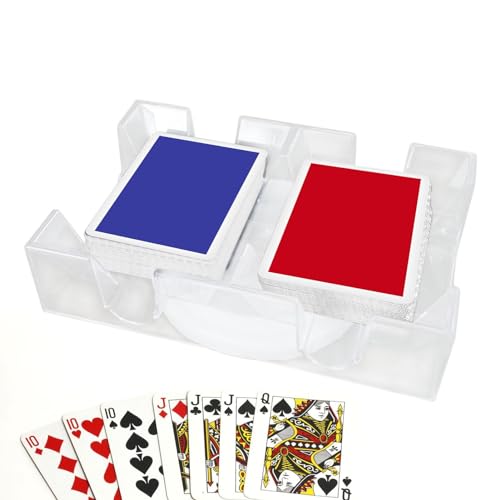 Kartenhalter | Transparentes Spielkartenbrett, zweistöckige Kartenhalter, drehbarer Kartenhalter, Spielkartenfach, robust und praktisch für und Erwachsene, Pokertische von Vgvgaj