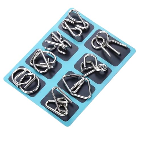 Puzzle-Spielzeug aus Metall, 8 Teile, Puzzle-Spielzeug aus Draht, Entriegelung 6 Jahre und mehr, Metallic, Kopf-Test, Entwirrung, Logik-Puzzle-Spielzeug für Familienspiele, Treffen von Freunden Puzzle-Spielzeug aus Metall, 8 Teile, Puzzle-Spielzeug aus Draht, Entriegelung 6 Jahre und mehr, Metallic, Kopf-Test, Entwirrung, Logik-Puzzle-Spielzeug für Familienspiele, Treffen von Freunden von Vgvgaj