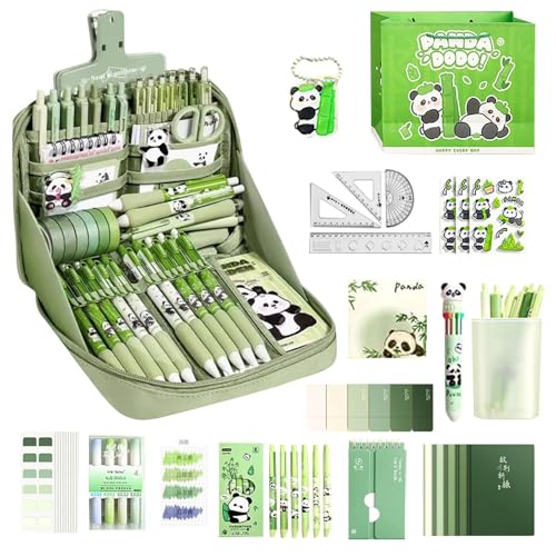 Schulbedarf mit Panda-Thema | Panda-Lernset mit Zubehör | Stifteetui, Lineal, Aufkleber für Schlüsselanhänger für Schüler Schulbedarf mit Panda-Thema | Panda-Lernset mit Zubehör | Stifteetui, Lineal, Aufkleber für Schlüsselanhänger für Schüler von Vgvgaj