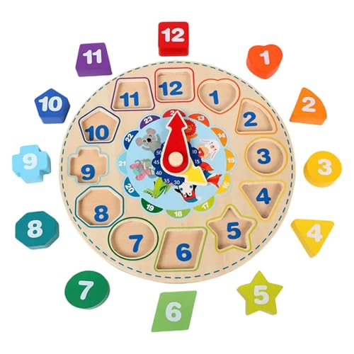 Uhr zur Sortierung in Form aus , Lernuhr – Puzzle in Form eines Puzzles, Lernen des Spielzeugs für Feinmotorik, frühes Lernen für Mädchen und von Vgvgaj