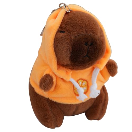 Vgvgaj Capybara Plüsch-Schlüsselanhänger, niedlicher Capybara-Schlüsselanhänger, Plüschtier, Tierspielzeug, Plüschpuppen, Rucksackzubehör, Orange, Se référer au descriptif von Vgvgaj