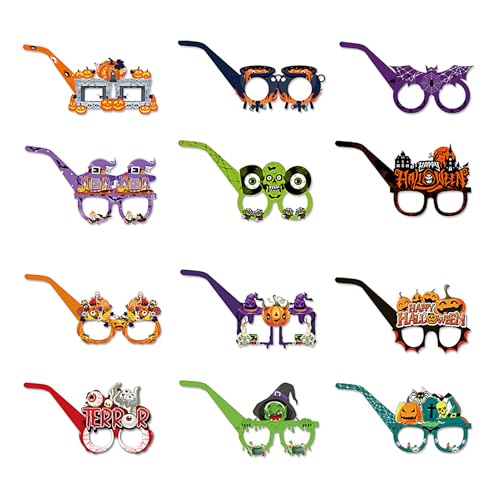 Vgvgaj Gruselige Halloween Brille,12 Stück Papier Neuheit Brille | Lustiges Kinder Zubehör Für Halloween Cosplay Gruselhaus Musikfest Fotobox Vgvgaj Gruselige Halloween Brille,12 Stück Papier Neuheit Brille | Lustiges Kinder Zubehör Für Halloween Cosplay Gruselhaus Musikfest Fotobox von Vgvgaj