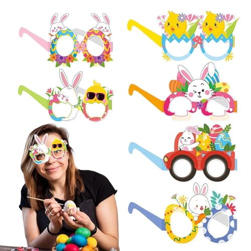 Vgvgaj Hasenbrille für Kinder, Bunny Brille,6x Chick Frohe Osterpapier Brillen Rahmen - Urlaub Brillen für Mädchen Happy Spring Festival Geburtstagsfeier Gunst Vgvgaj Hasenbrille für Kinder, Bunny Brille,6x Chick Frohe Osterpapier Brillen Rahmen - Urlaub Brillen für Mädchen Happy Spring Festival Geburtstagsfeier Gunst von Vgvgaj