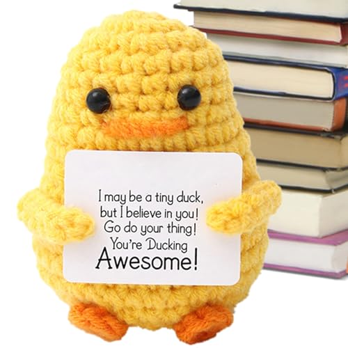 Vgvgaj Niedlich gehäkelt, Ente zum Häkeln | Ente gestrickt mit weicher emotionaler Unterstützung | hübsch mit Ermutigungskarte für Tisch, Bibliothek Vgvgaj Niedlich gehäkelt, Ente zum Häkeln | Ente gestrickt mit weicher emotionaler Unterstützung | hübsch mit Ermutigungskarte für Tisch, Bibliothek von Vgvgaj