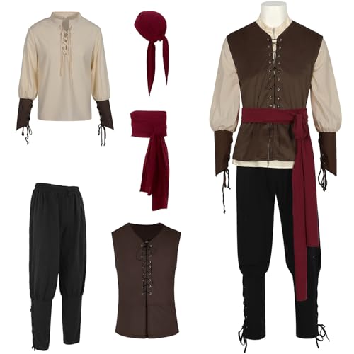 Vhersily 2025 Karnevalsgeschenke Piratenkostüm Herren Cosplay Kostüm Mittelalter Verkleidung Steampunk Halloween Cosplay Party Vhersily 2025 Karnevalsgeschenke Piratenkostüm Herren Cosplay Kostüm Mittelalter Verkleidung Steampunk Halloween Cosplay Party von Vhersily