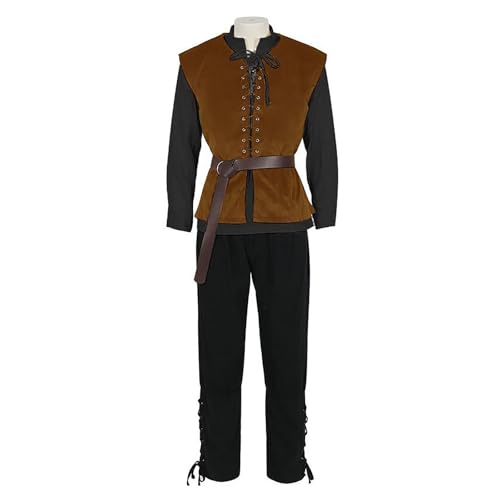 Vhersily 2025 Karnevalsgeschenke - Steampunk medizinische Jacke Gothic Viktorianische Zeit Kostüm Vintage Mittelalter Cosplay Kostüme Halloween Karneval Overall Herren von Vhersily