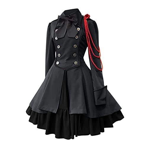 Vhersily 2025 Steampunk Gothic Kleid - Punk Kleidung Königin Dunkle Mittelalterliche Romantik Langarm Halloween Damen Kostüm Erwachsene Ideal für Karneval Renaissance Kostüme Vhersily 2025 Steampunk Gothic Kleid - Punk Kleidung Königin Dunkle Mittelalterliche Romantik Langarm Halloween Damen Kostüm Erwachsene Ideal für Karneval Renaissance Kostüme von Vhersily