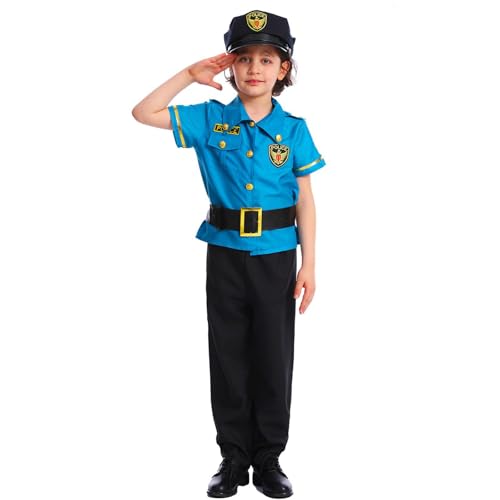 Vhersily Blaues Polizistin Kostüm für Mädchen Polizist, Polizist, Polizist, Beruf - Kinderkostüm und Zubehör für Party, Fasching und Halloween Vhersily Blaues Polizistin Kostüm für Mädchen Polizist, Polizist, Polizist, Beruf - Kinderkostüm und Zubehör für Party, Fasching und Halloween von Vhersily